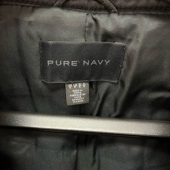 Pure Navy Lamb Leather Black Moto Jacket sz S - Picture 5 of 9